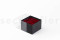 An elegant black box filled with preserved red roses