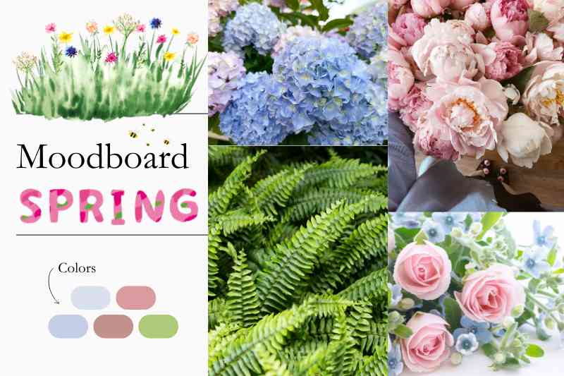 spring floral moodboard